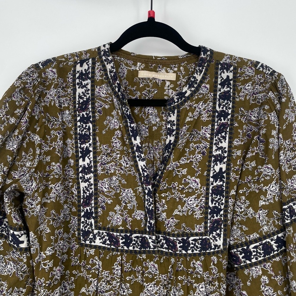 Lola Austraillia Womens 3/4 Sleeve Elevated Indie Boho A-Line Midi Dress Large - Picture 5 of 13